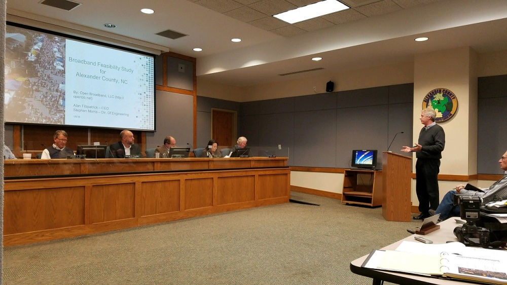 Alan presenting to Alexander County Commissioners