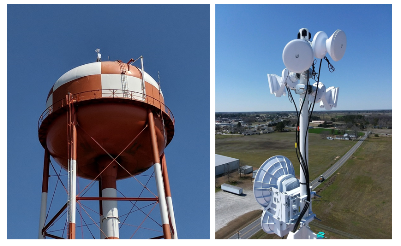 Water Tower antenna installation
