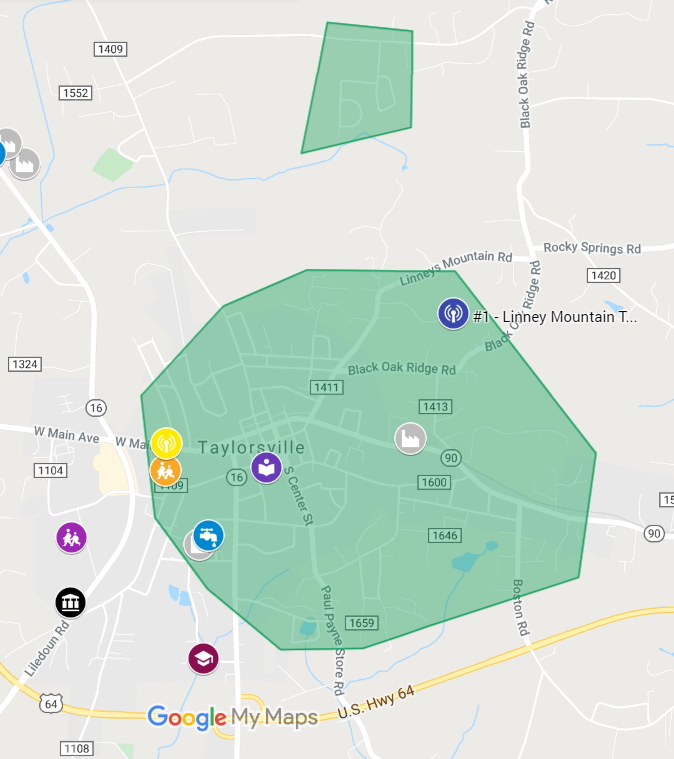 Highlighted targeted are on map for december